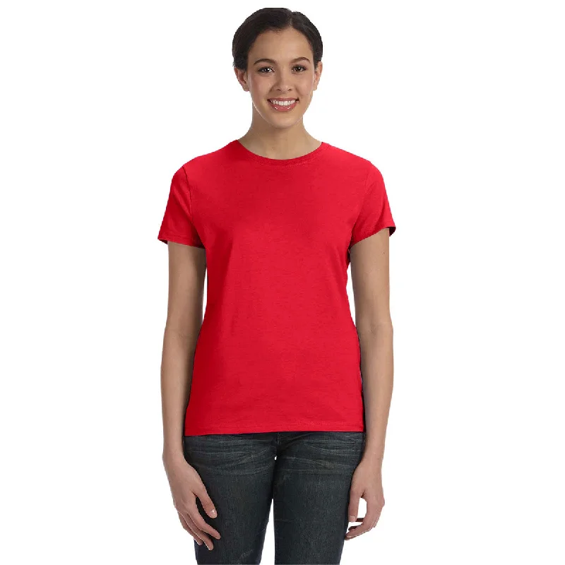 Hanes Women's Athletic Red 4.5 oz. 100% Ringspun Cotton nano-T T-Shirt