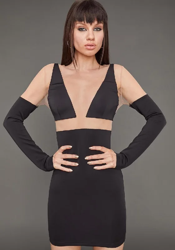 Sneak Peek Mesh Bodycon Dress