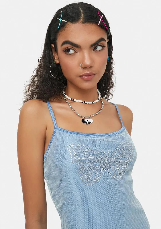 Sparkling Skies Mesh Mini Dress