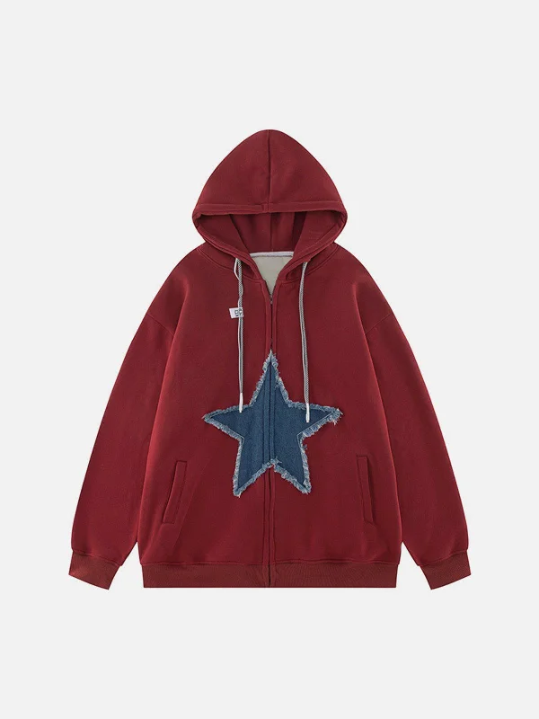 Aelfric Eden Starlight Denim Patchwork Hoodie