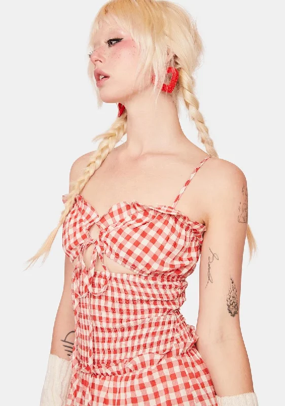 Starting Rumors Gingham Mini Dress