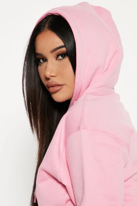 Stole Your Boyfriend's Oversized Hoodie - Pink