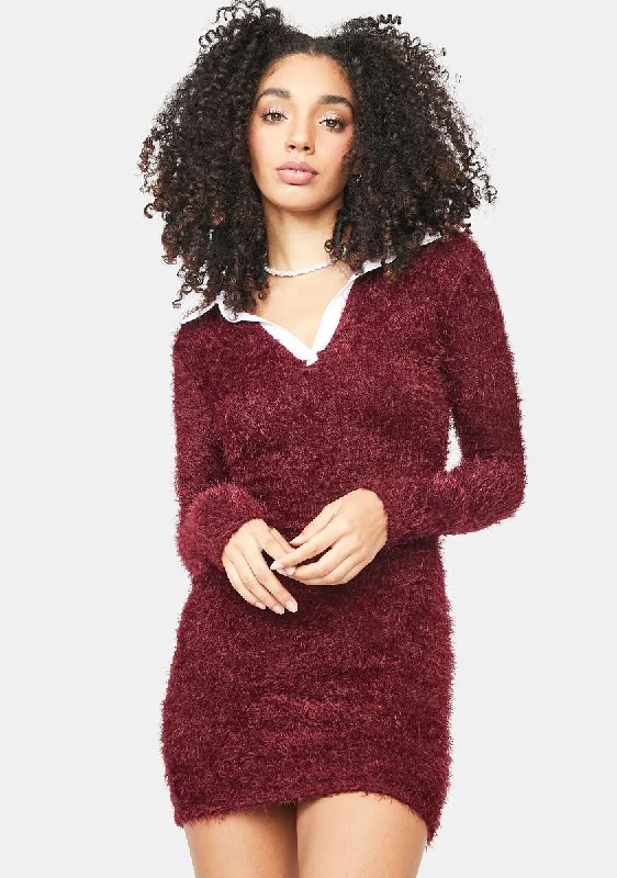 Suit Yourself Fuzzy Bodycon Mini Dress