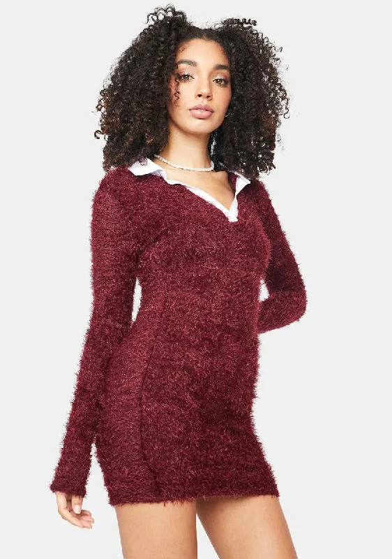 Suit Yourself Fuzzy Bodycon Mini Dress