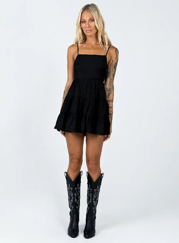 Summer Break Mini Dress Black