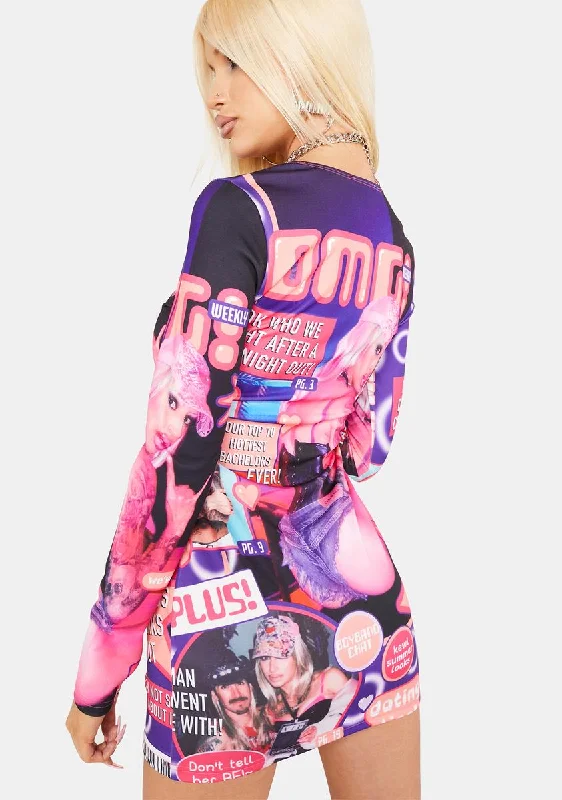 Talk Of The Tabloids Mini Dress