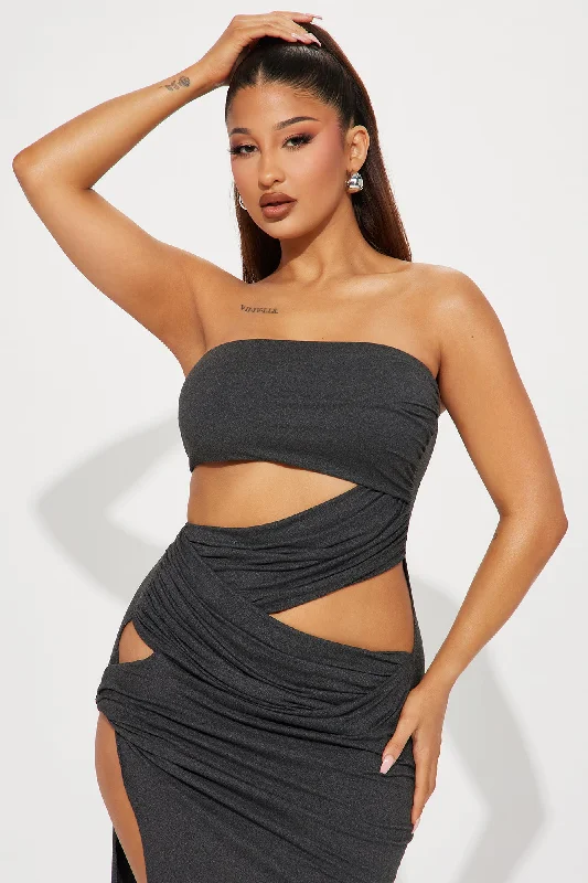 Tatianna Cut Out Mini Dress - Charcoal