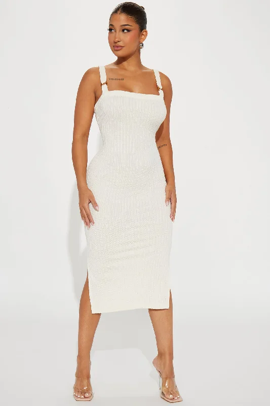 Tay Knit Midi Dress - Cream