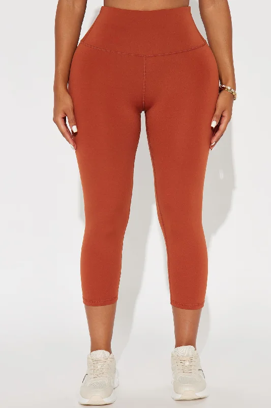 The Best Stretch Active Capri Legging - Brown