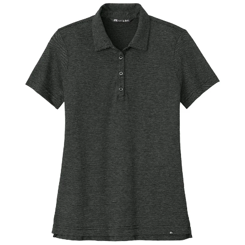 TravisMathew Women's Black Heather Sunnyvale Polo