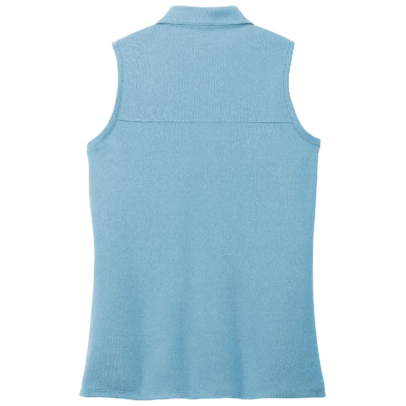 TravisMathew Women's Brilliant Blue Heather Coto Performance Sleeveless Polo