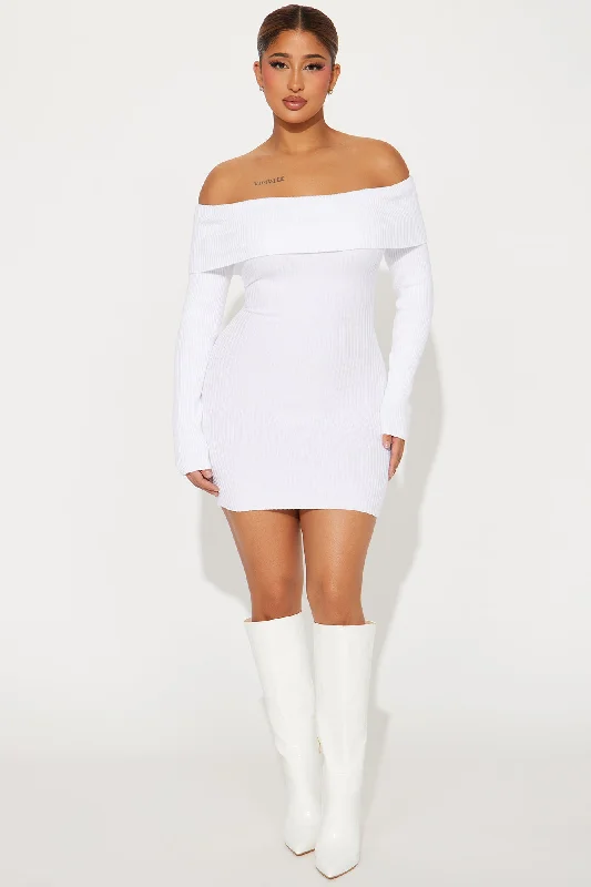 Violet Sweater Mini Dress - Off White