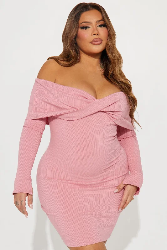 Vivianna Snatched Mini Dress - Mauve