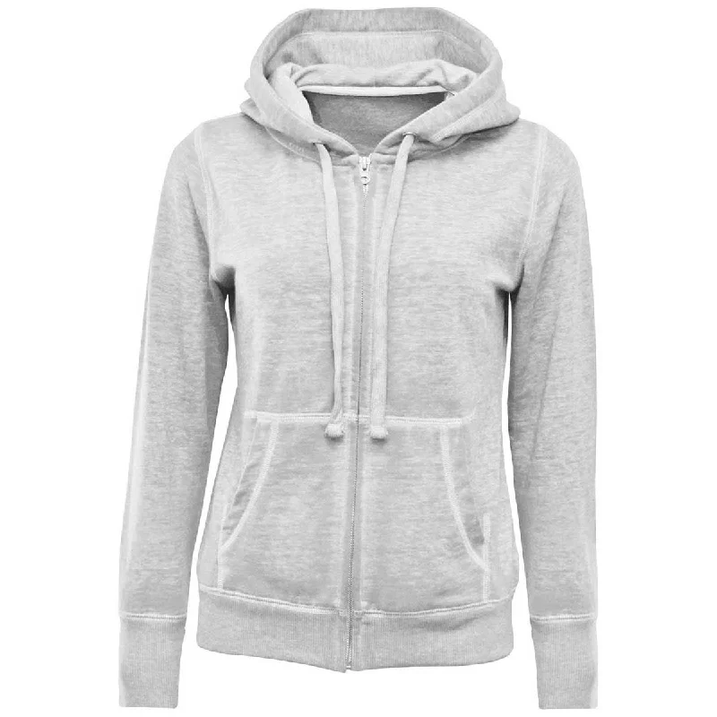 BAW Women's Vintage Grey Burn-Out Full Zip Jacket