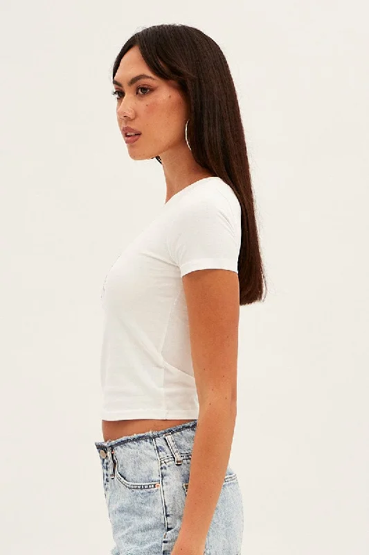 White Crop T Shirt