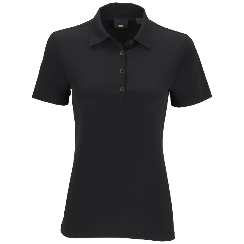 Greg Norman Women's Black X-Lite 50 Solid Woven Polo