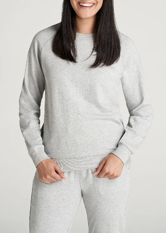 Wearever French Terry Women's Tall Crewneck Sweatshirt in Grey Mix