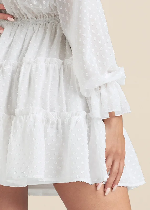 Ruffle mini dress - White