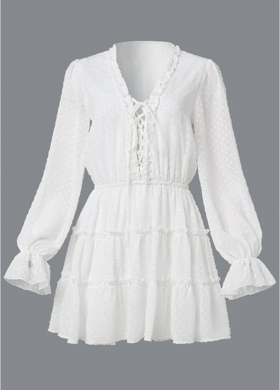 Ruffle mini dress - White