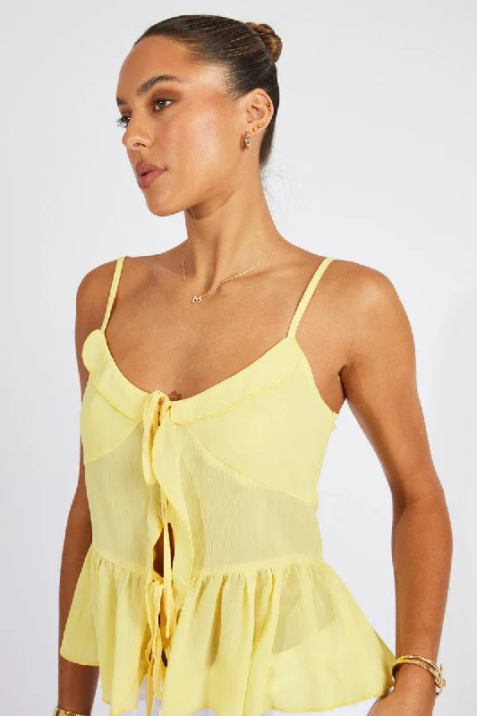 Yellow Tie Up Top Singlet