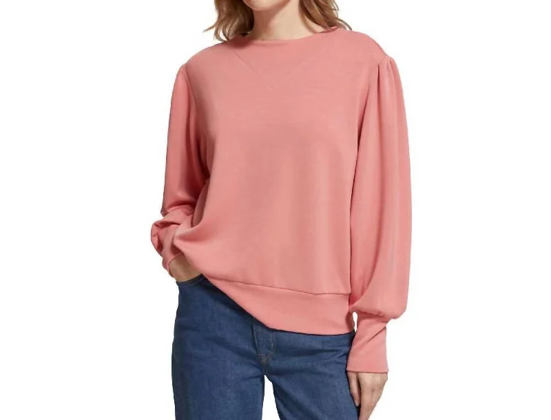 Yoke Seam Modal Sweatshirt In Peachy