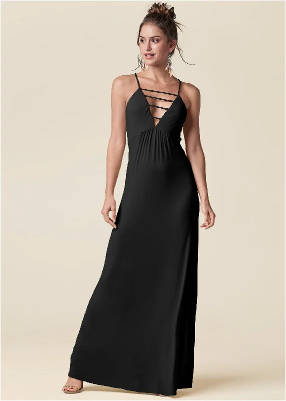 Strappy maxi dress - Black