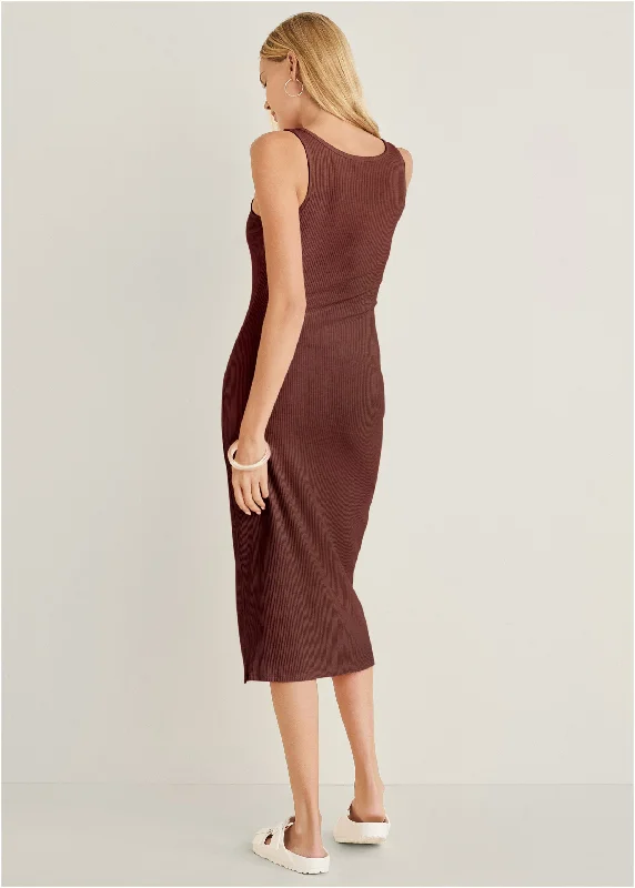 Henley midi dress - Auburn