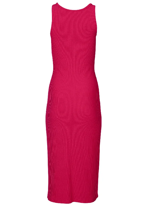 Henley midi dress - Dark Pink