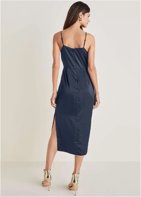 Cowl neck slip dress - Navy