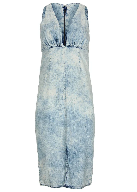 Deep-V dress - Acid Wash