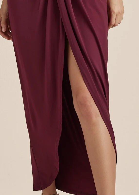 Long drape dress - Wine