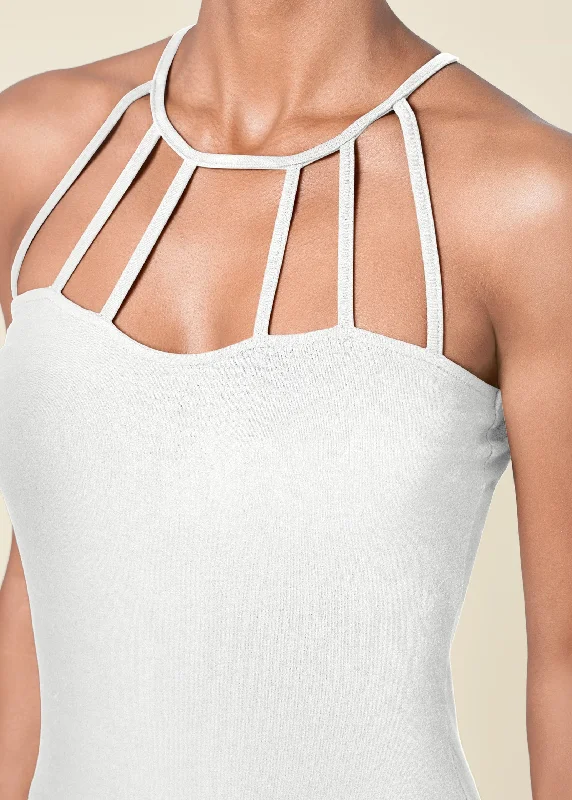 Strappy detail top - White