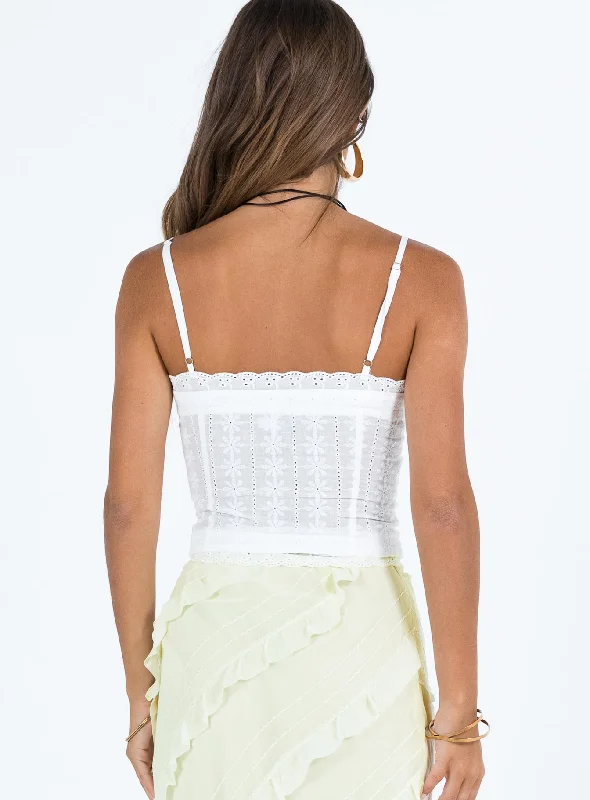 Amitri Lace Up Top Ivory