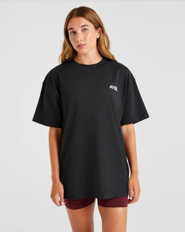 AYBL Sports Club Oversized T Shirt - Black