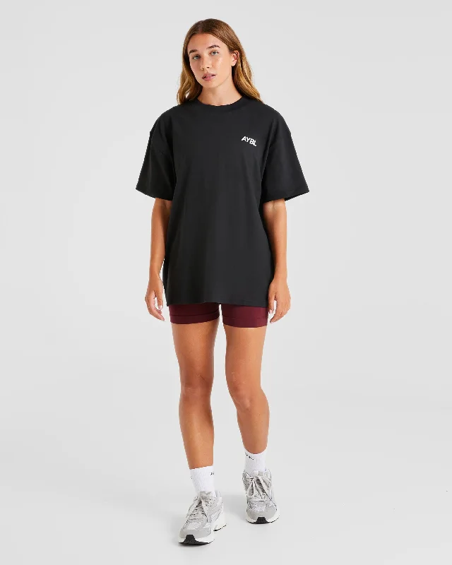 AYBL Sports Club Oversized T Shirt - Black