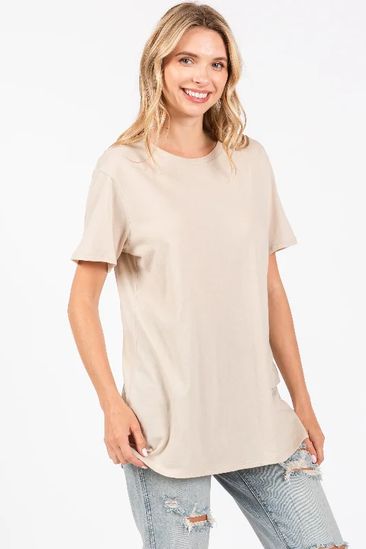 Beige Basic Tee