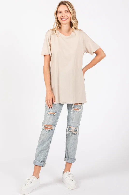 Beige Basic Tee