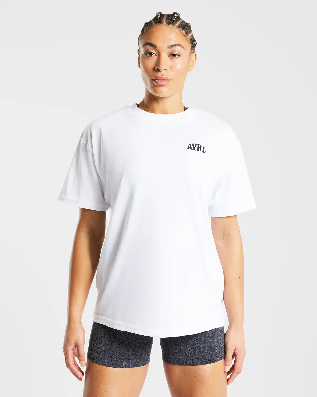 Believe Achieve Oversized T Shirt - White