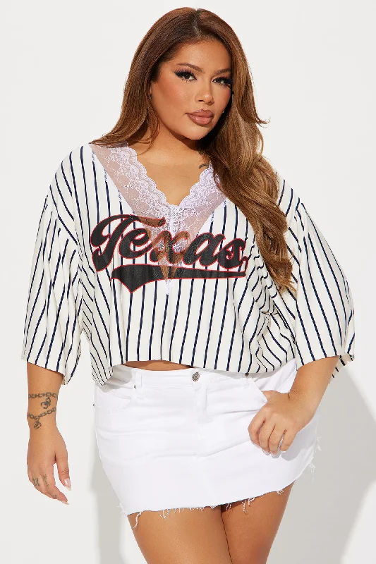 Bigger In Texas Striped Jersey Tee - White