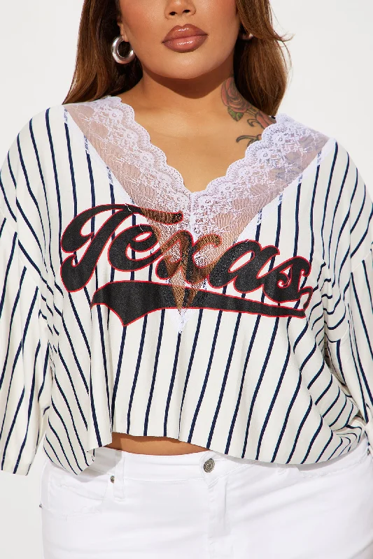 Bigger In Texas Striped Jersey Tee - White