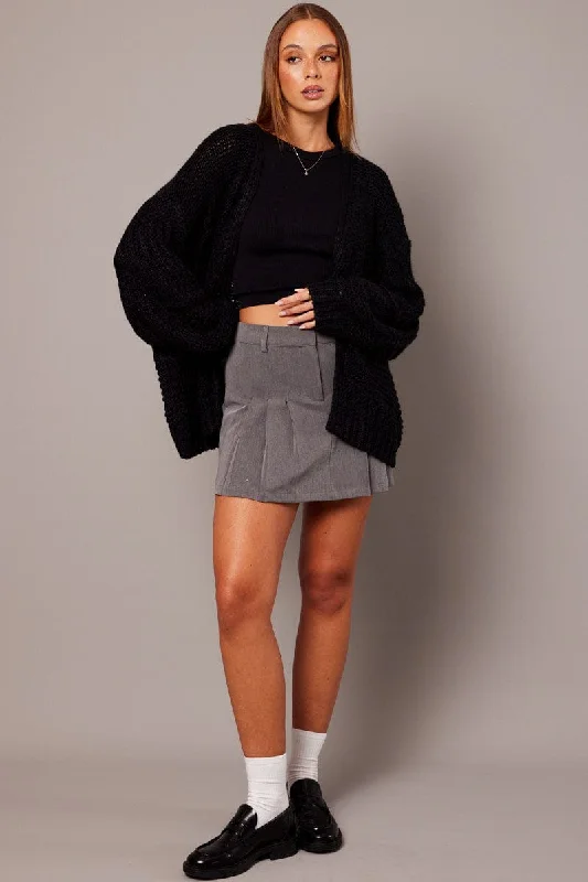 Black Oversized Cardigan Long Sleeve