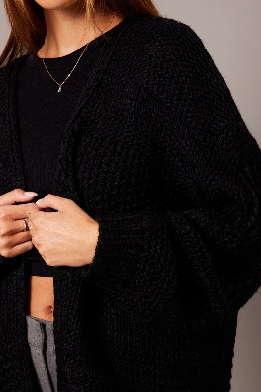 Black Oversized Cardigan Long Sleeve