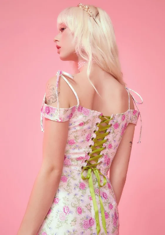 Blooming Polaroid Fever Corset Top