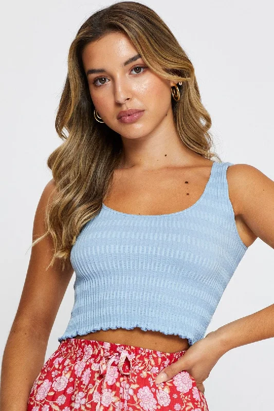 Blue Crop Top Seamless