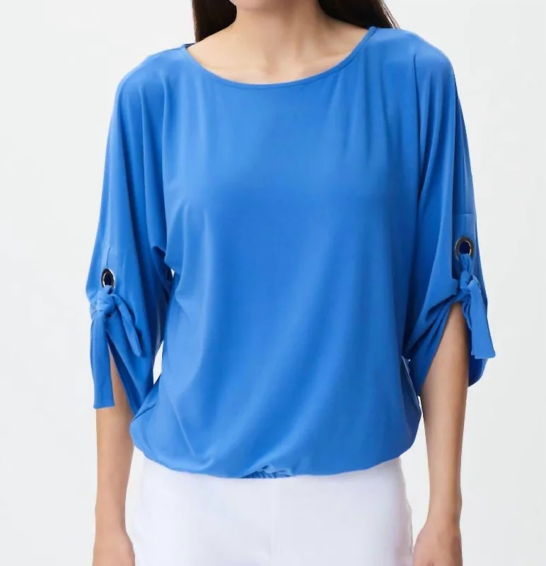 Blue Iris Dolman Sleeve Boat Neckline Top 232251