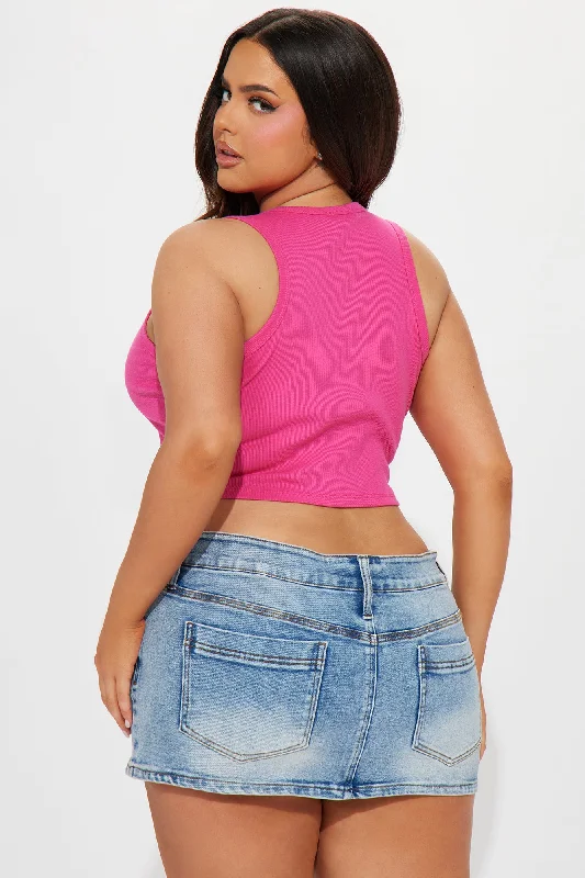 Cara Ribbed Tank - Fuchsia