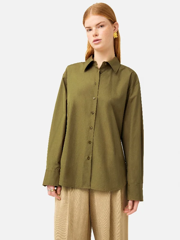 Cotton Poplin Shirt | Khaki