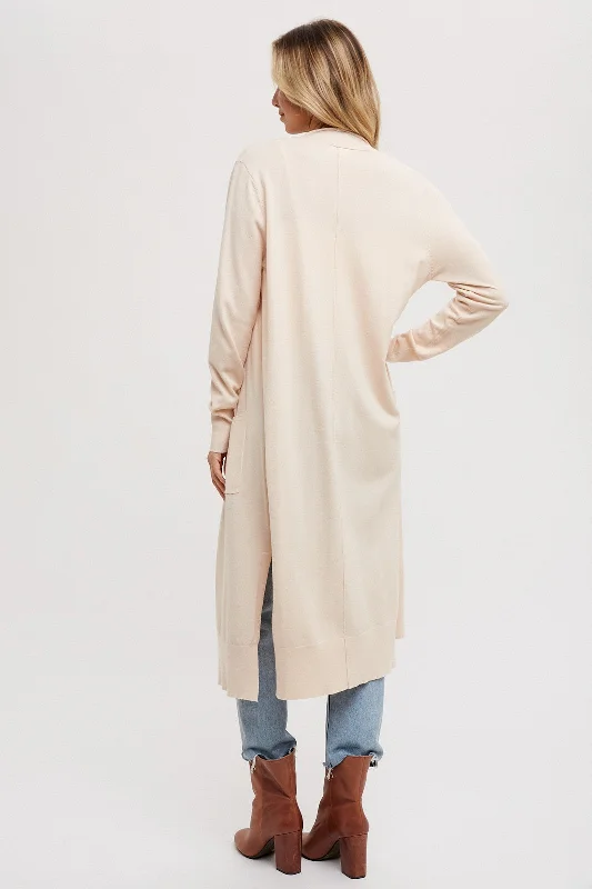 Cream Long Cardigan