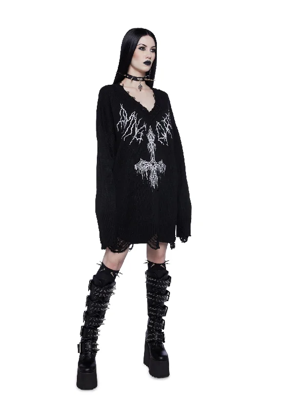 Cryptic Cathedral Distressed Sweater