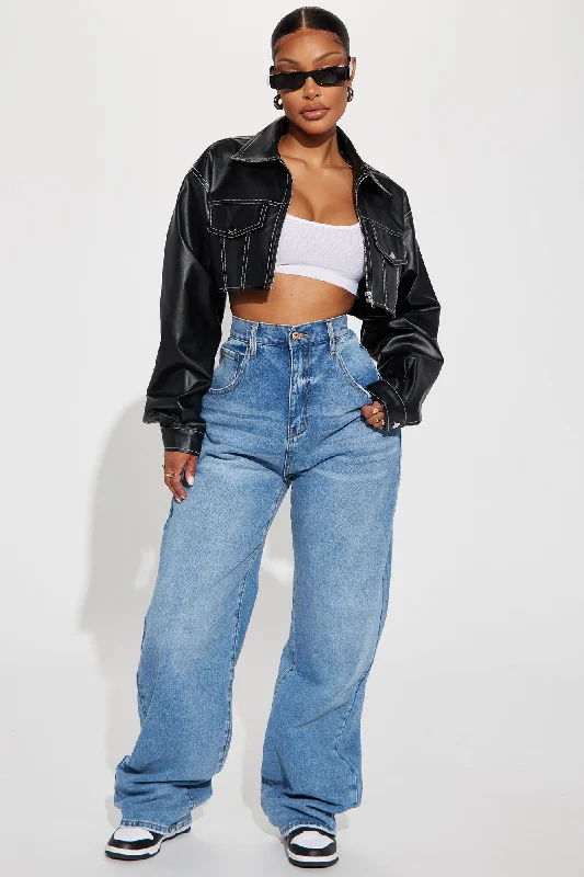 Elora Cropped Jacket - Black